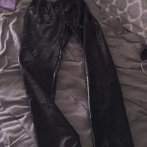 Black leather pants